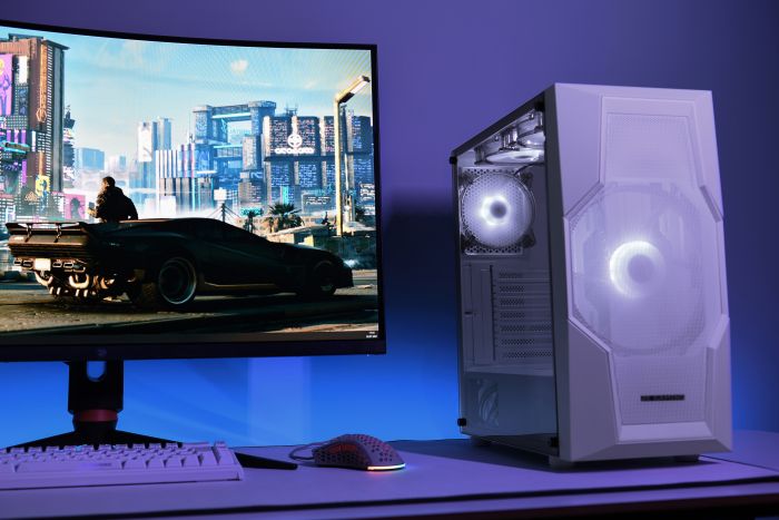 Корпус 2E GAMING TURBO (G2057W) MidT,2xUSB2.0,1xUSB3.0,1x200+3x120ARGB, скло (бічна панель),без БЖ,білий