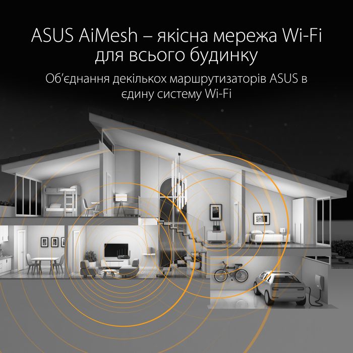 Маршрутизатор ASUS TUF-AX5400 4xGE LAN 1xGE WAN 1xUSB3.2 MU-MIMO OFDMA MESH gaming