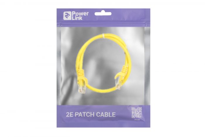 Патч-корд 2E Cat 5e,UTP,RJ45, 26AWG ,7/0.16 CCA, 0.50m, PVC,Yellow