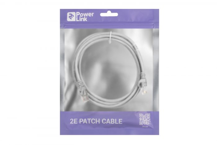 Патч-корд 2E Cat 5e,UTP,RJ45, 26AWG ,7/0.16 CCA, 2.20 m, PVC,Grey