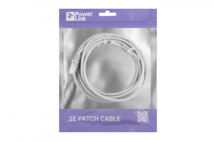 Патч-корд 2E Cat 5e,UTP,RJ45, 26AWG ,7/0.16 CCA, 3.00 m, PVC,Grey