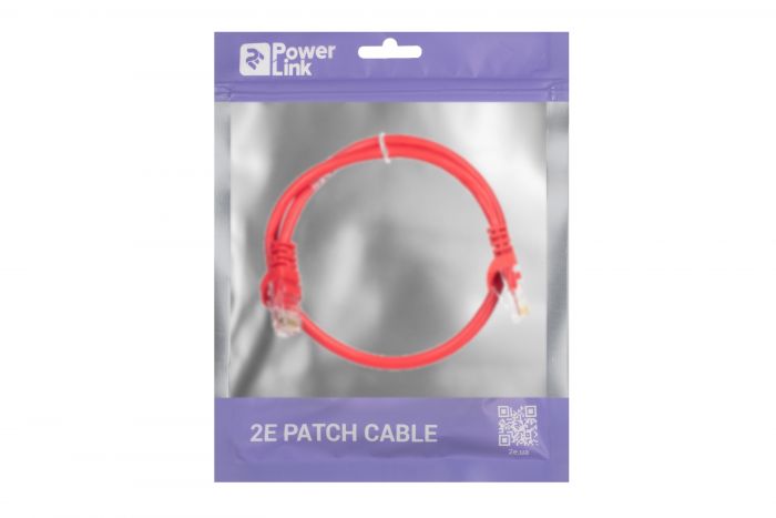 Патч-корд 2E Cat 5e,UTP,RJ45, 26AWG ,7/0.16 Cu, 0.50 m, PVC,Red