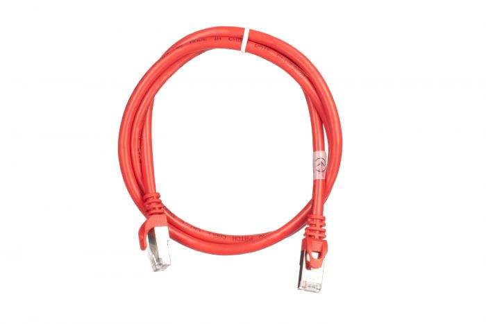 Патч-корд 2E Cat 6,S-FTP екран. фольга з обплетенням, RJ45, 4Х2 27AWG ,7/0.14 Cu, 1.00 m, PVC,Red