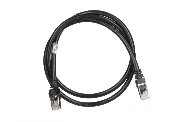 Патч-корд 2E Cat 6,S-FTP екран. фольга з обплетенням, RJ45, 4Х2 27AWG ,7/0.14 Cu, 1.00 m, PVC,Black