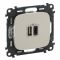 Розетка Legrand Valena ALLURE USB-А + USB-С, 3А 5В, слонова кістка