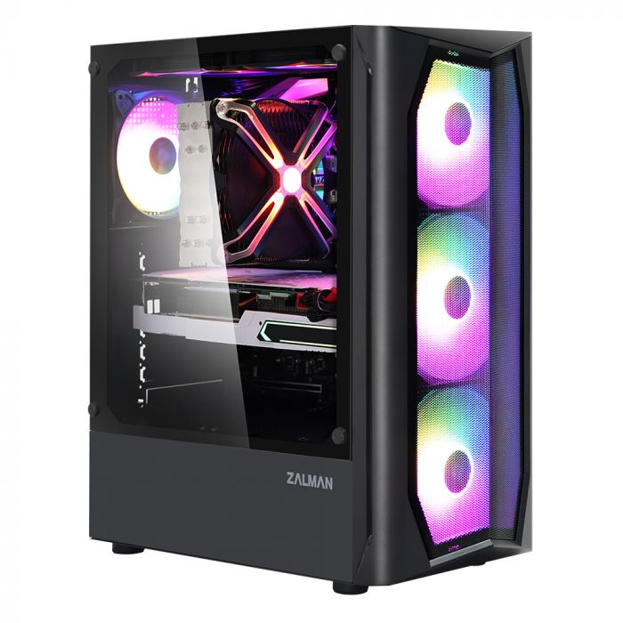Корпус Zalman N4, MidT, 1xUSB2.0, 2xUSB3.0, 3x140мм, 3x120мм RGB, скло (бічна панель), без БЖ, чорний