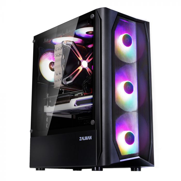 Корпус Zalman N4, MidT, 1xUSB2.0, 2xUSB3.0, 3x140мм, 3x120мм RGB, скло (бічна панель), без БЖ, чорний