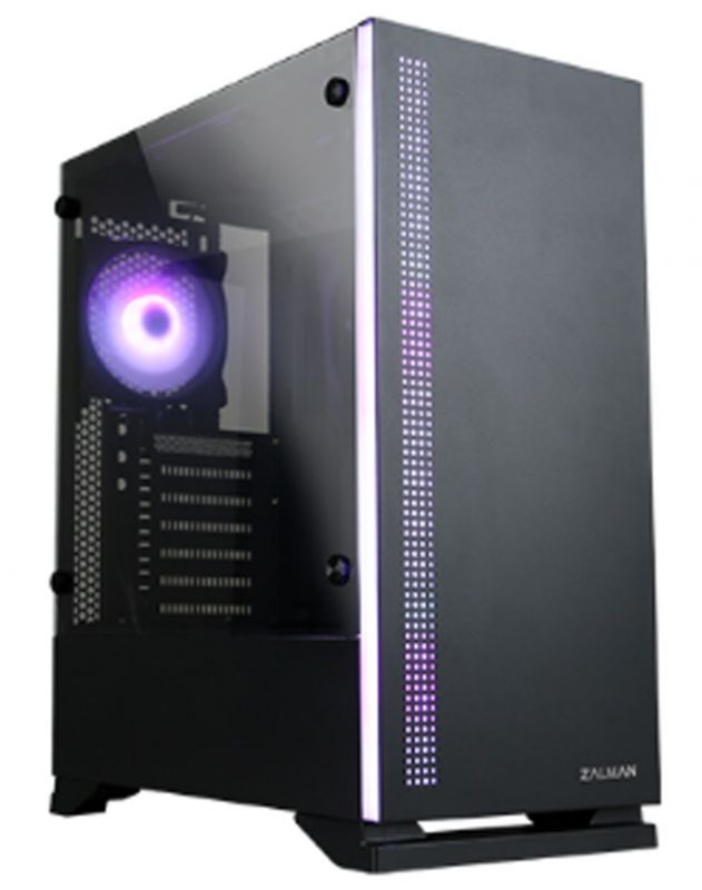 Корпус Zalman S5, MidT, 2xUSB2.0, 1xUSB3.0, 1x120, 1x120 RGB,скло (бічна панель),безБЖ,чорний