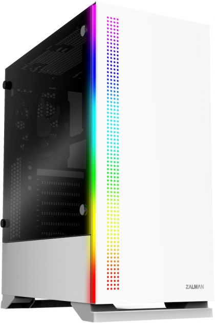 Корпус Zalman S5, MidT, 2xUSB2.0, 1xUSB3.0, 1x120мм,1x120мм RGB, скло (бічна панель), без БЖ, білий