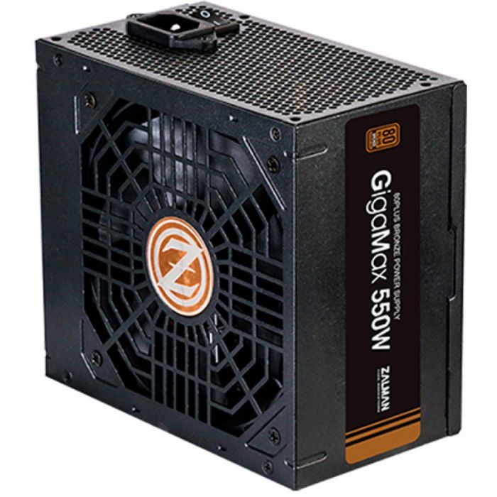Блок живлення Zalman GigaMax 550-GVII (550W),200-240VAC,88%,80+Bronze, aPFC, 120мм,MB24,CPU(4+4),5xSATA,2xPCIe, 3xMOLEX, 1xFDD,OCP,OVP,OPP,OTP,UVP,SCP