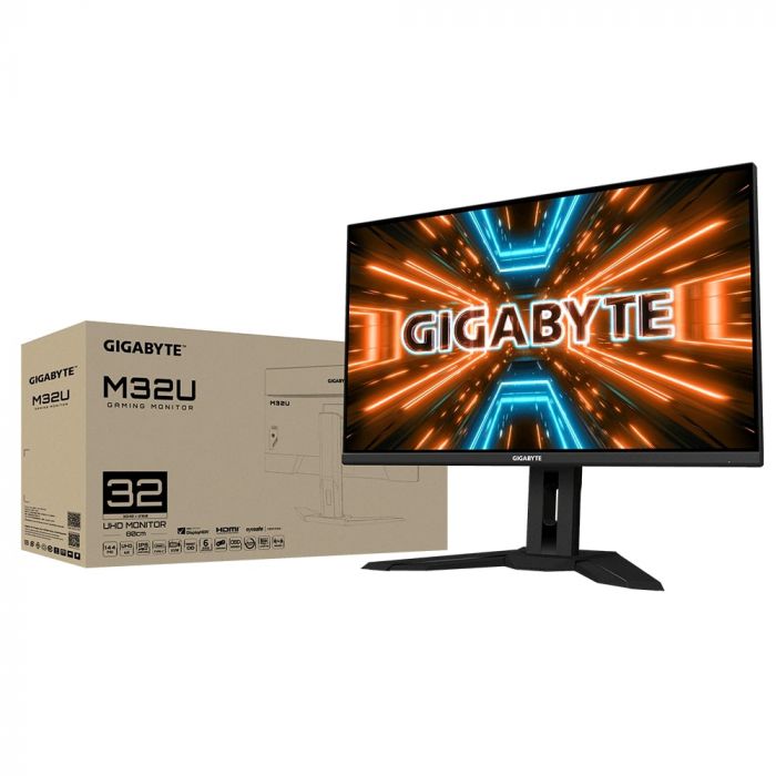 Монітор LCD GIGABYTE 31.5" M32U, 2xHDMI, DP, USB-C, 3xUSB, MM, IPS, 3840x2160, 144Hz, 1ms, 90%DCI-P3, AdaptiveSync, HDR400