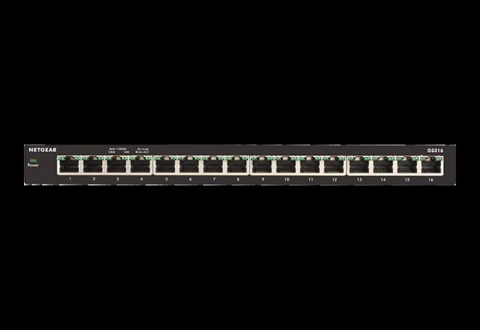 Комутатор NETGEAR GS316 16xGE, некерований