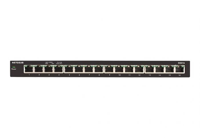 Комутатор NETGEAR GS316 16xGE, некерований