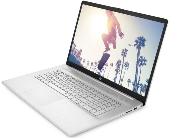 Ноутбук HP 17-cp0014ua 17.3" FHD IPS AG, AMD R5-5500U, 8GB, F256GB, UMA, DOS, сріблястий