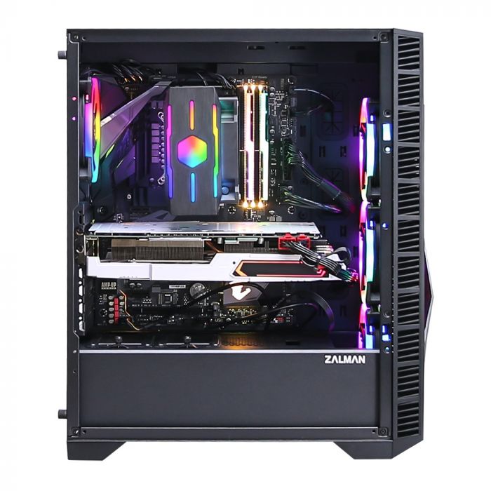 Корпус Zalman Z3 Iceberg, MidT, E-ATX, 1xUSB2.0, 2xUSB3.0, 2x120мм ARGB, скло(бічна панель), без БЖ, чорний