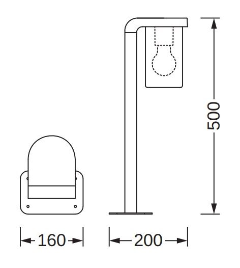Світильник парковий ENDURA CLASSIC CASCADE 50CM E27 CLR DG