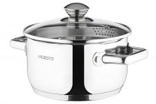 Каструля Ardesto Gemini Lecco з носиком для зливу, скл. кришка, 2.5 л, нержавіюча сталь