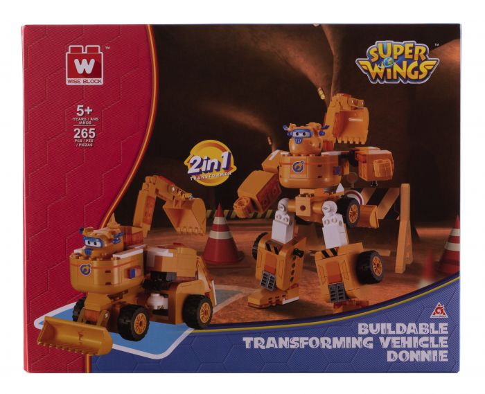 Конструктор-трансформер Super Wings Small Blocks 2-in-1 Buildable Transforming Vehicle Donnie, Донні