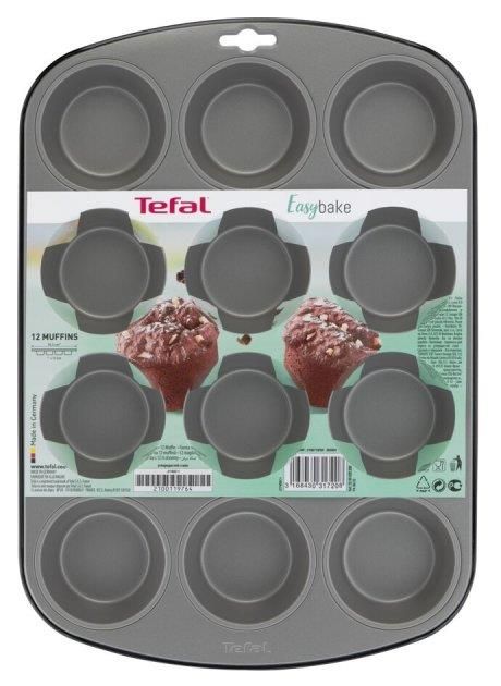 Форма для випікання маффінів Tefal Easybake baking на 12 шт. 38*27*3 см, вуглецева сталь