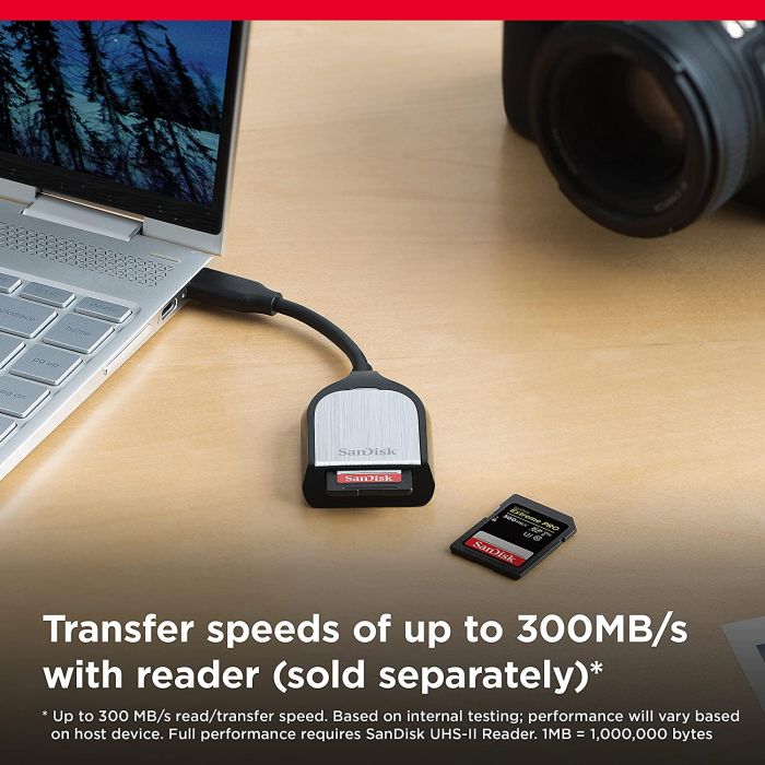 Карта пам'яті SanDisk SD   64GB C10 UHS-II U3 V90 R300/W260MB/s Extreme Pro