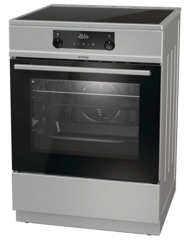 Плита Gorenje MEKIS610I/індукц/60х60/електрон.програматор/дух-71л/ електрозапалювання/гриль/поєднання конфорок/нержав. сталь