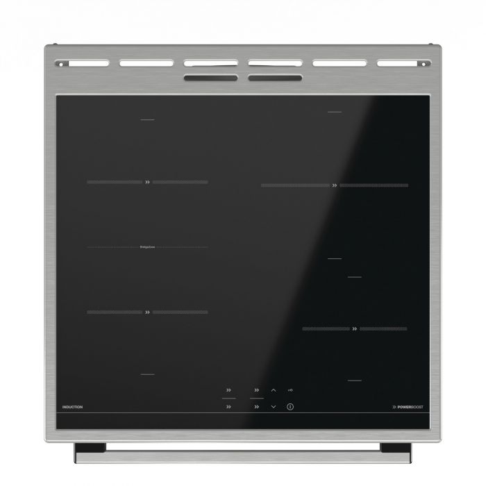 Плита Gorenje MEKIS610I/індукц/60х60/електрон.програматор/дух-71л/ електрозапалювання/гриль/поєднання конфорок/нержав. сталь