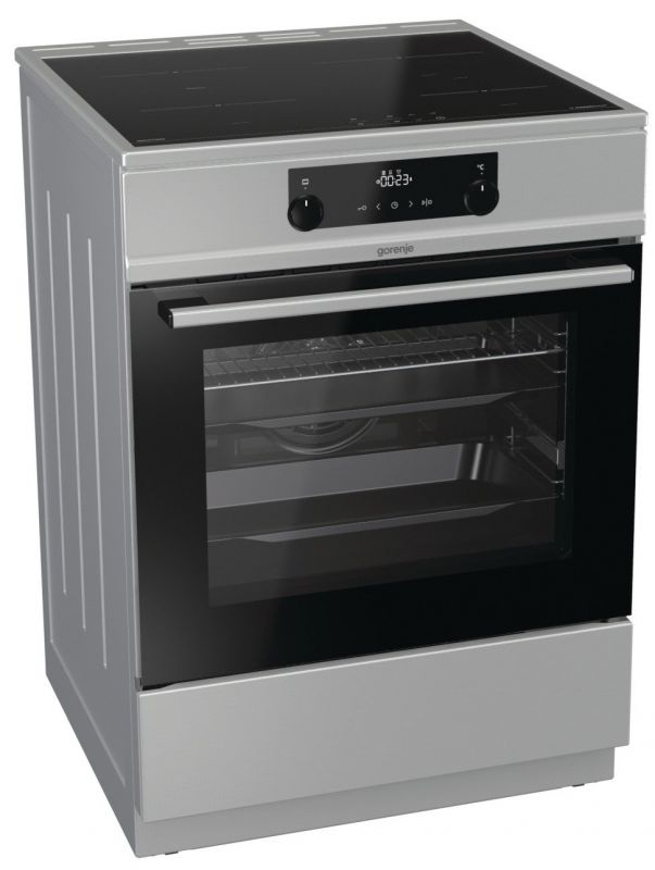 Плита Gorenje MEKIS610I/індукц/60х60/електрон.програматор/дух-71л/ електрозапалювання/гриль/поєднання конфорок/нержав. сталь