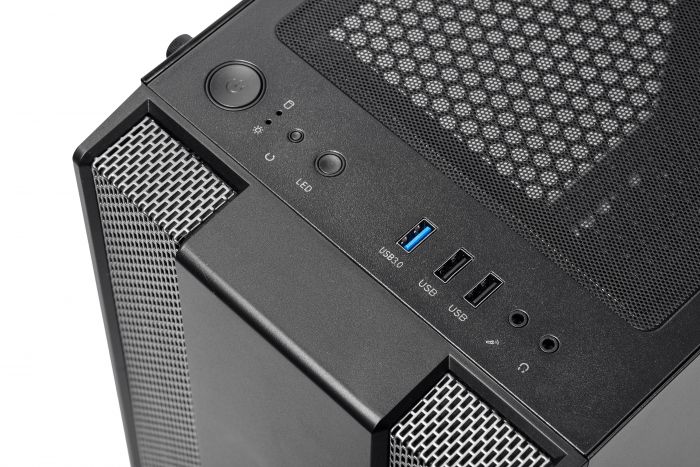 Корпус 2E GAMING RECANO (G3403) MidT, 2xUSB2.0,1xUSB3.0, 4x120мм ARGB, скло (бічна панель),без БЖ,чорний