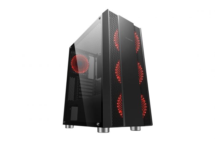 Корпус 2E GAMING RECANO (G3403) MidT, 2xUSB2.0,1xUSB3.0, 4x120мм ARGB, скло (бічна панель),без БЖ,чорний