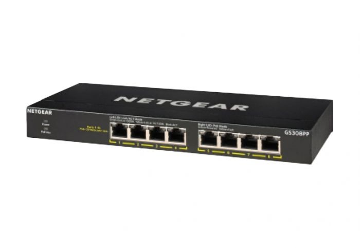 Комутатор NETGEAR GS308PP 8xGE PoE+ (83Вт), FlexPoE, некерований