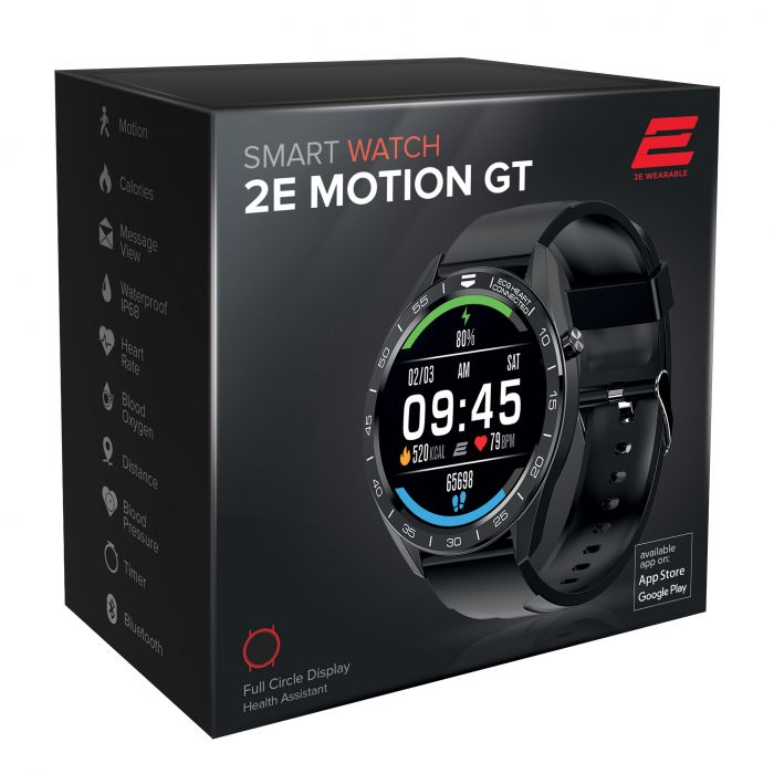 Смарт-годинник 2E Motion GT 46 mm Black-Silver