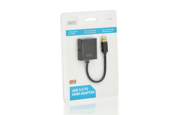 Адаптер DIGITUS USB 3.0 - HDMA Full HD, M/F, 0.15 m