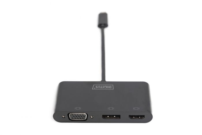 Адаптер DIGITUS USB-C - HDMA+DP+VGA, M/F, 0.11 m