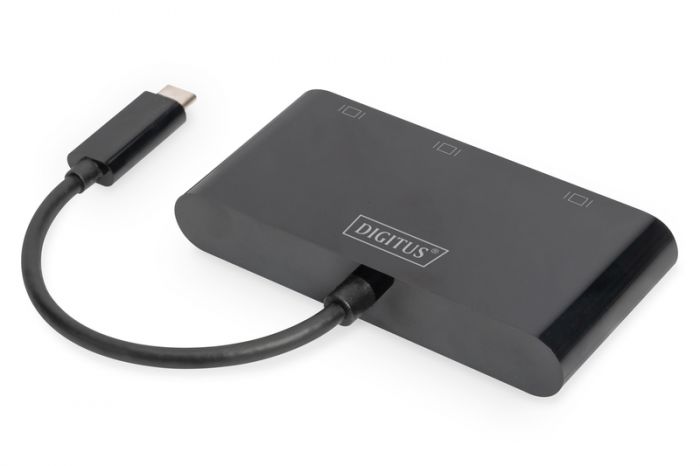 Адаптер DIGITUS USB-C - HDMA+DP+VGA, M/F, 0.11 m