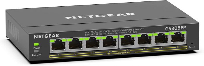 Комутатор NETGEAR GS308EP 8xGE PoE+(62Вт), керований