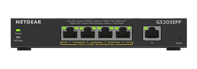 Комутатор NETGEAR GS305EPP 4xGE PoE+ (120Вт), 1xGE, керований