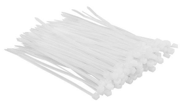 Хомут-стяжка Top Tools, білий, 2.5x100 мм, пластик, 100 шт.