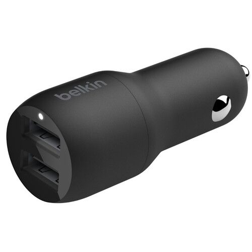 Автомобільний ЗП Belkin Car Charger (24W) Dual USB-A, USB-A - USB-C, 1m, black