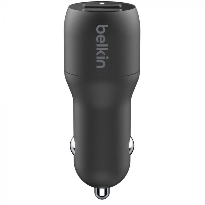 Автомобільний ЗП Belkin Car Charger (24W) Dual USB-A, USB-A - USB-C, 1m, black