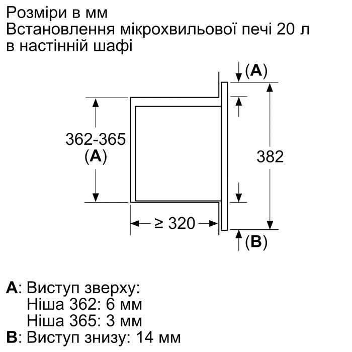 Вбудовувана мікрохвильова пічь Bosch BFL623MC3 - 20л./800Ватт/дисплей/чорний