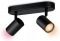 Світильник точковий накладний розумний WiZ IMAGEO Spots, 2х5W, 2200-6500K, RGB, Wi-Fi, чорний