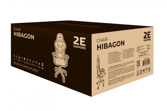 Крісло 2E GAMING HIBAGON Black/Camo