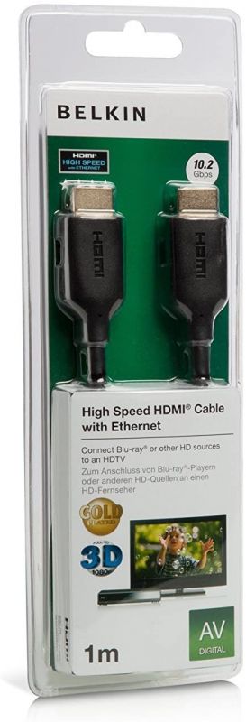 Кабель Belkin HDMI (AM/AM) High Speed Ethernet, 1м, чорний