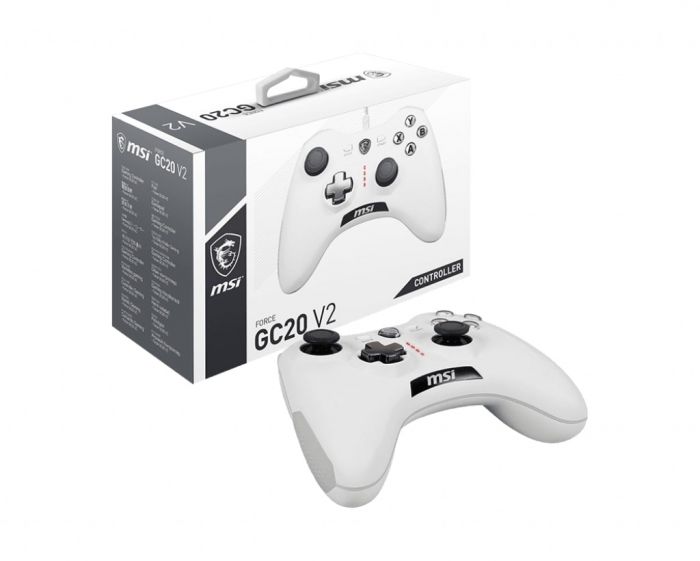 Дротовий геймпад MSI Force GC20 V2 WHITE S10-04G0020-EC4