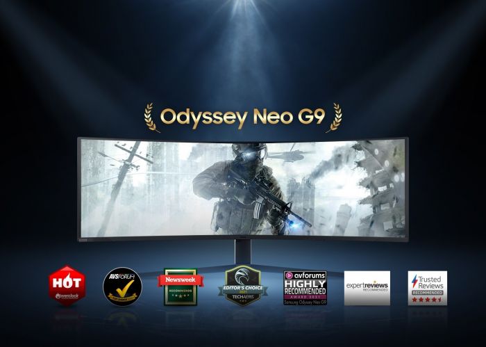 Монітор QLED 48.7" Samsung  Odyssey G9 S49AG950N HDMI, 2xDP, USB, VA, 5120x1440, 32:9, 240Hz, 1ms, HDR, CURVED