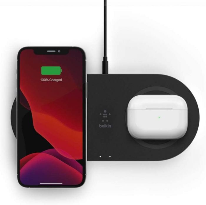 Belkin Бездротовий ЗП Dual Pads Wireless Charging Qi, 15W, black