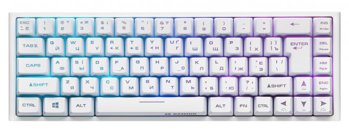 Клавіатура 2E GAMING KG360 RGB 68key WL White UKR