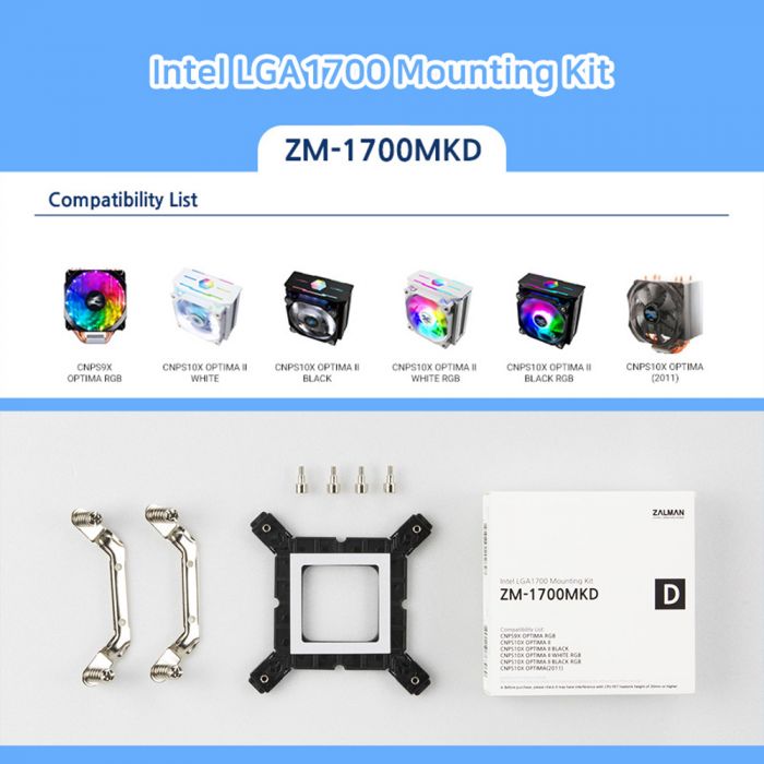 Кріплення для LGA1700 Zalman  ZM-1700MKD CNPS9X OPTIMA RGB, CNPS10X OPTIMA II BLACK/WHITE RGB, CNPS10X OPTIMA II BLACK/WHITE, CNPS10X OPTIMA (2011)