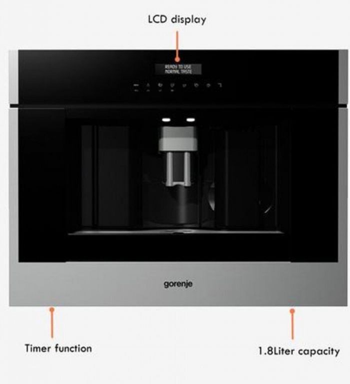 Вбудована автоматична кавомашина Gorenje CMA9200UX/сенсорне упр/таймер/кавомолка/нержав.сталь
