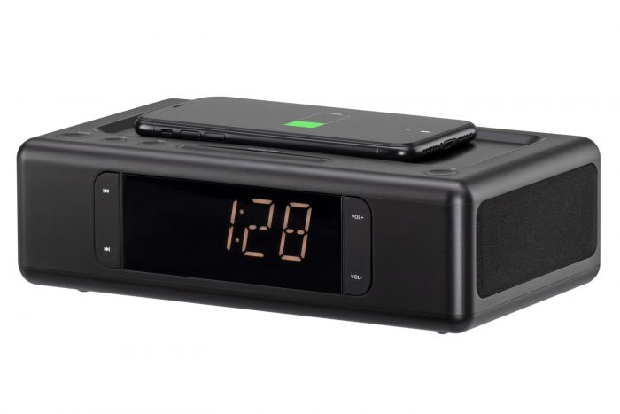 Акустична док-станція 2E SmartClock Wireless Charging, Alarm Clock, Bluetooth, FM, USB, AUX Black